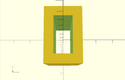 Another OpenSCAD screenshot showing example of the difference operation