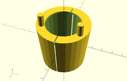 OpenSCAD screenshot showing the part I designed